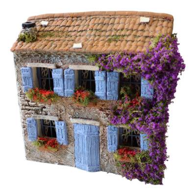 Moulin provençal miniature et fontaine artisanale pour crèche de Noël à Aix-en-Provence