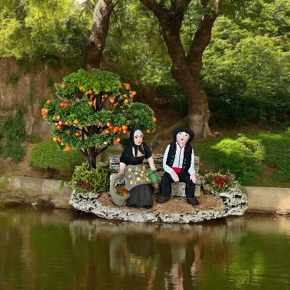 Santons corses sur le banc 