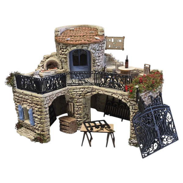 Décors miniatures et accessoires pour crèche provençale réalisés à la main à Aubagne