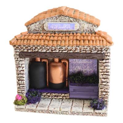 Maison miniature pour crèche provençale avec santons de Provence