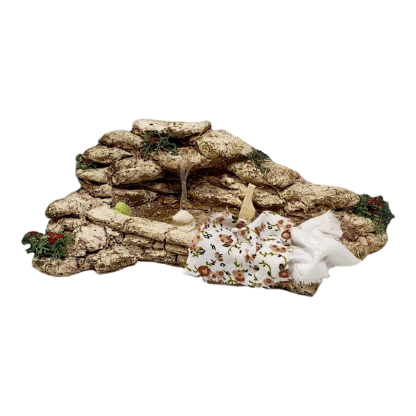 Lavoir dans la roche pour vos santons 7cm 