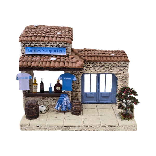 La bar des Supporters Marseillais pour votre Décor de Crèche et vos Santons de Provence 