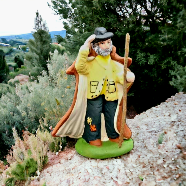 Santon de Provence berger dans le vent à Aix-en-Provence pour votre Décor de Crèche de Noël 