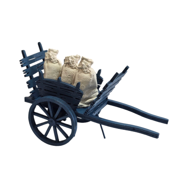 Découvrez et achetez en ligne nos charrettes, brouettes et roulottes en bois fabnriqués à la main dans notre atelier à Aubagne pour agrémenter votre décor de crèche de noël à l'echelles des santons de Provence 7cm à Aubagne