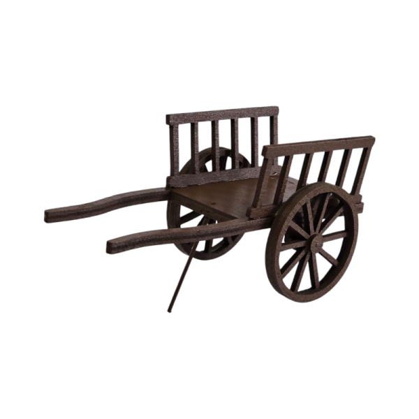 Découvrez et achetez en ligne nos charrettes, brouettes et roulottes en bois fabnriqués à la main dans notre atelier à Aubagne pour agrémenter votre décor de crèche de noël à l'echelles des santons de Provence 7cm à Aubagne