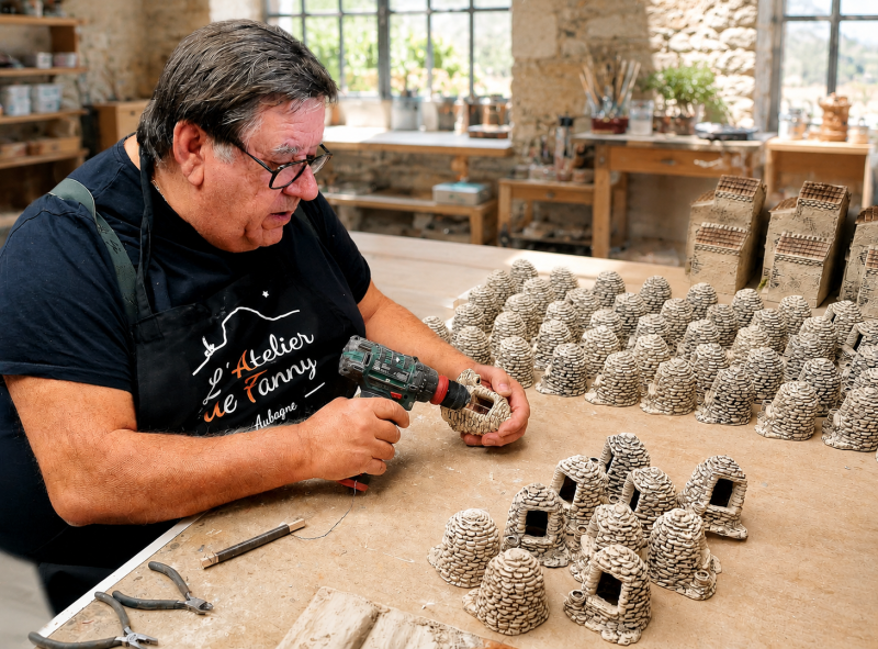 Gilbert Macciocu créateur de santons de Provence et décors de crèche à Aubagne 