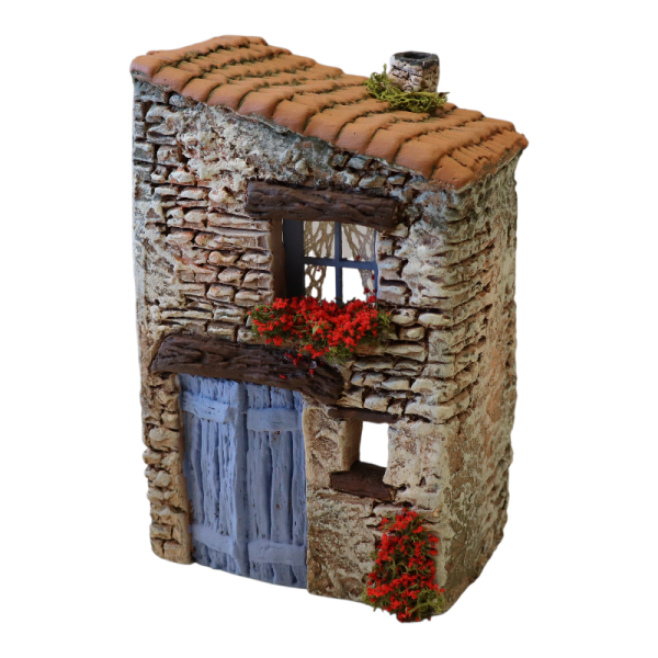 Accessoires de crèche artisanaux — four à pizza miniature, charrette et terrain de pétanque provençaux