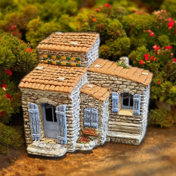 Maison de village en pierre pour votre Décor de Crèche de Provence 